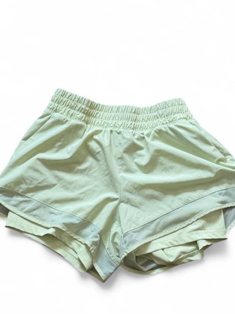 Lime Neon Green Layered Athletic Shorts M